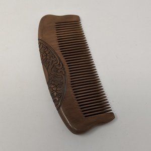 Handmade peach wood carved comb